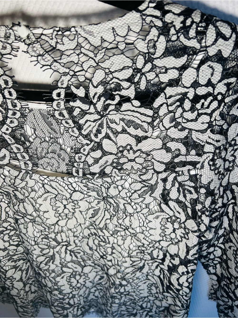 Banana Republic Black and White Floral Lace Blouse - Picture 4 of 10